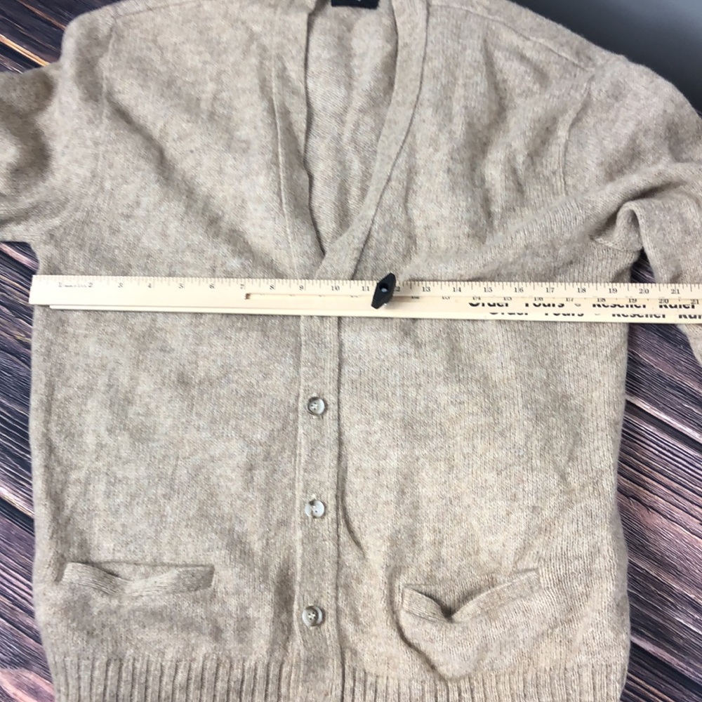 Vintage VTG Robert Bruce Wool Cardigan Sweater Button Up Beige Tan - Picture 3 of 4